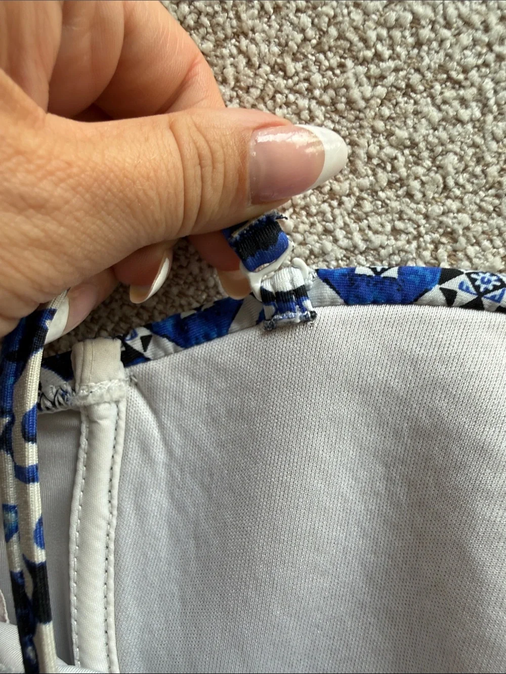 Nanette Lepore Blue and White Floral Underwire Bikini Top